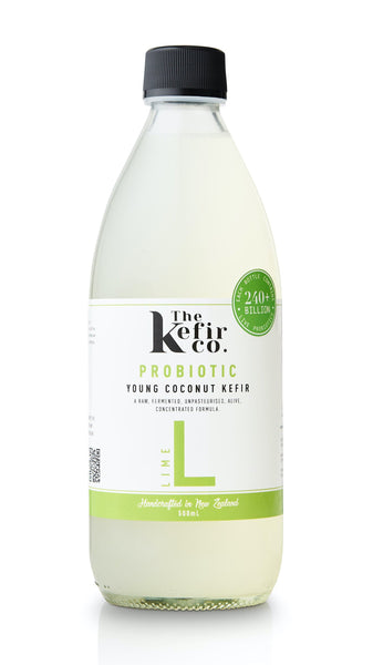 Kefir Co. Dairy Free Coconut Kefir Probiotic Lime 500ml - 10 days supply - Order 3 Bottles to last 1 month and save on shipping